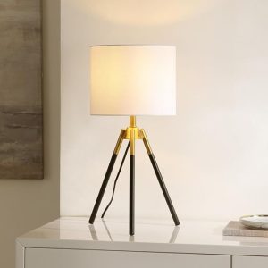 Brass Tripod Table Lamp Black