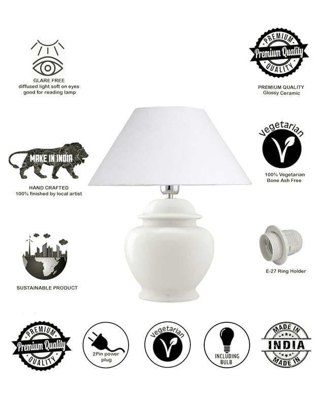 Ceramic Table Lamp White - Image 4
