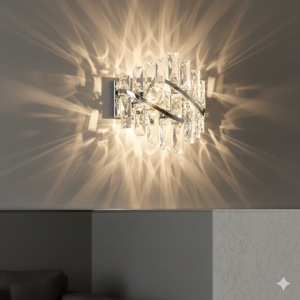 crystal wall light fixture chrome