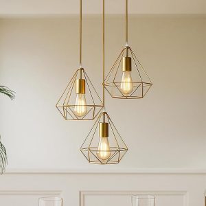 Geometric Cage Pendant Gold