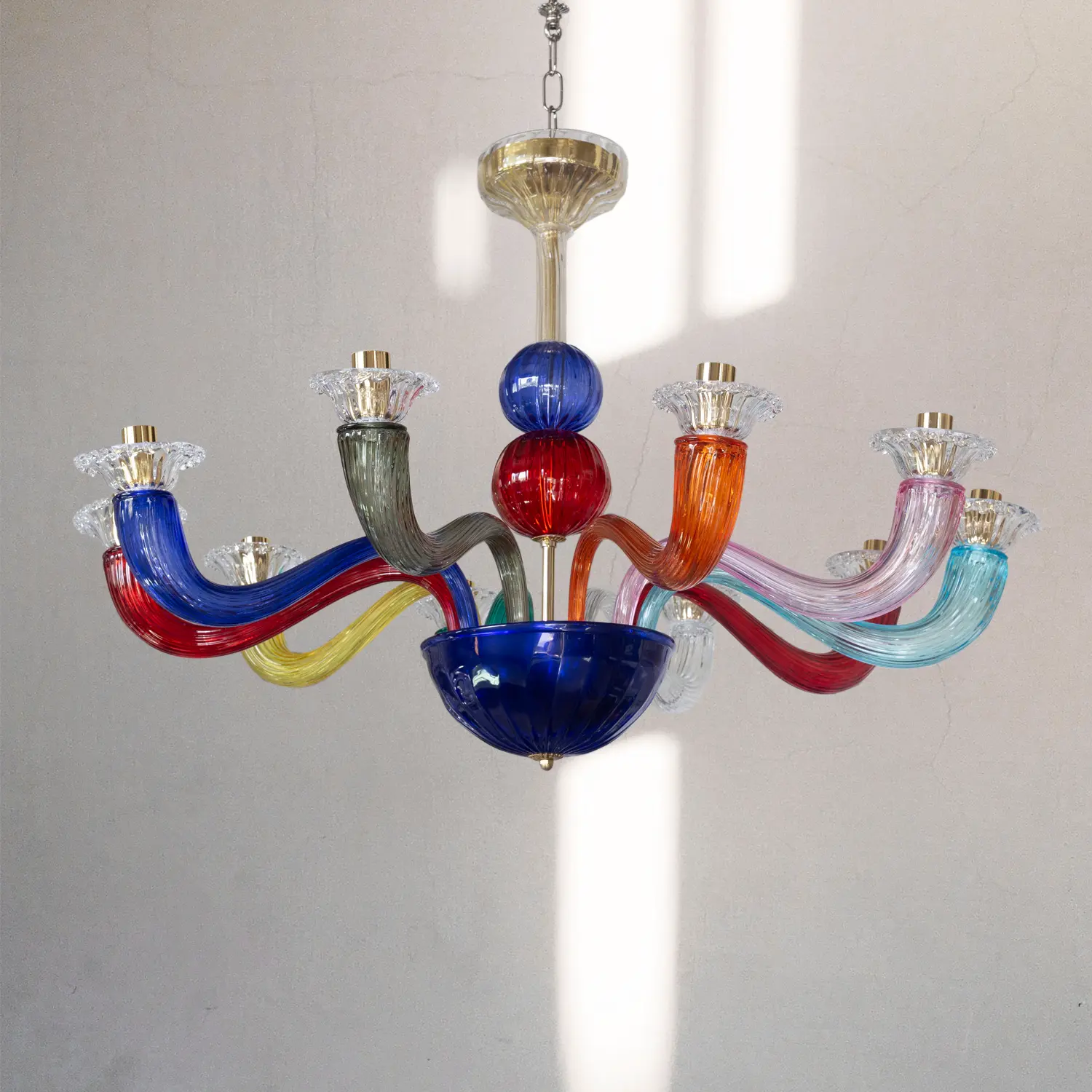 Murano Glass Chandelier Multicolor