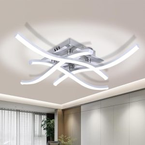 Optic Wave Ceiling Light Silver