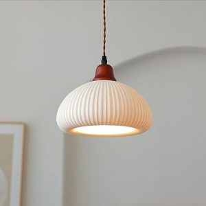 Ribbed Glass Pendant Frosted