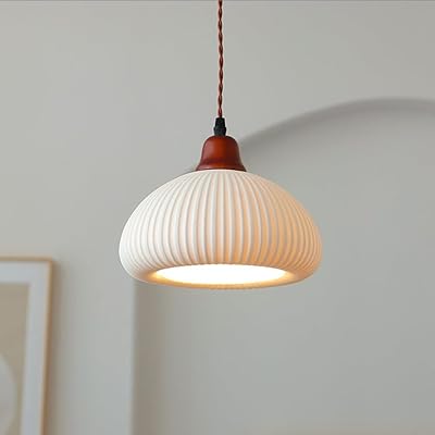 Ribbed Glass Pendant Frosted