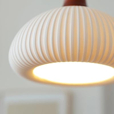 Ribbed Glass Pendant Frosted - Image 4