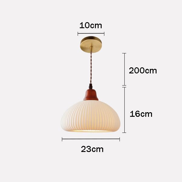 Ribbed Glass Pendant Frosted - Image 2