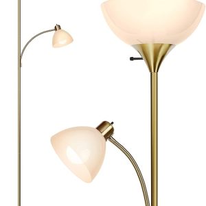 Torchiere Floor Lamp Brass Arc