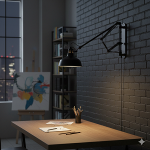 swing arm wall light black