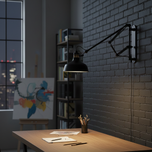 swing arm wall light black