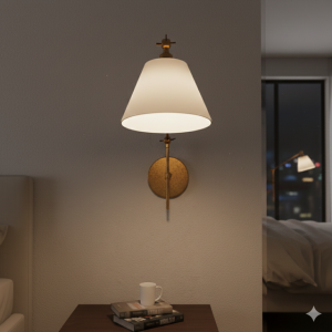 swing arm wall light brass