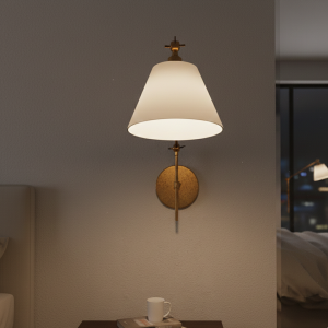 swing arm wall light brass